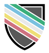 The University Disability Services shield, in the colors of the disability pride flag.