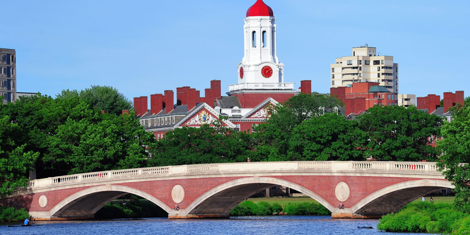 Harvard bridge above the Charles River on a sunny day.