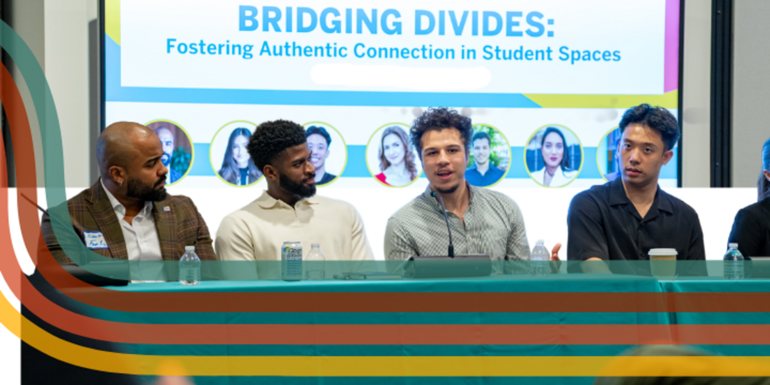 Harvard students speak on a panel about bridging divides.