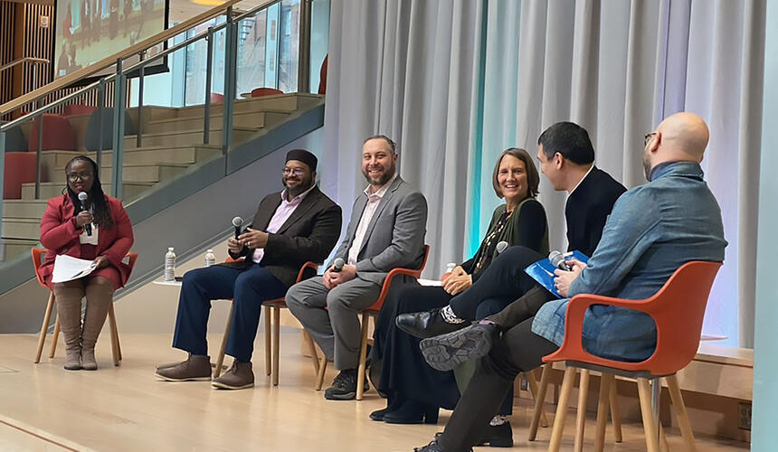 Panelists in discussion at the 2024 Community Dialogue, "Being a Good Neighbor."