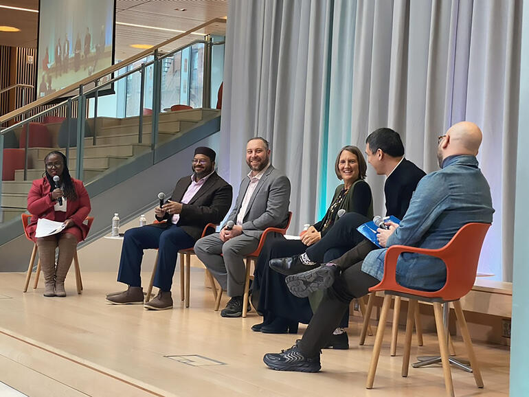 Panelists in discussion at the 2024 Community Dialogue, "Being a Good Neighbor."