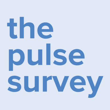 Pulse survey logo is purple text on a light purple background that reads “The Pulse Survey”.